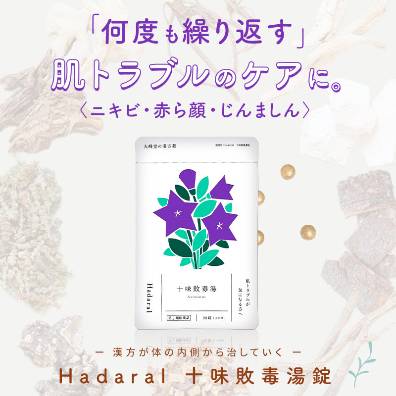 くり返すニキビ・じんましん・赤ら顔に【漢方】十味敗毒湯錠 (医薬品)